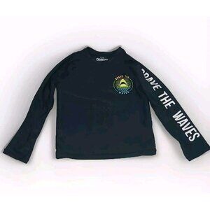 Carter's Brave the Wave Shark Long Sleeve Toddler Boy Rash Guard Navy Blue 3T